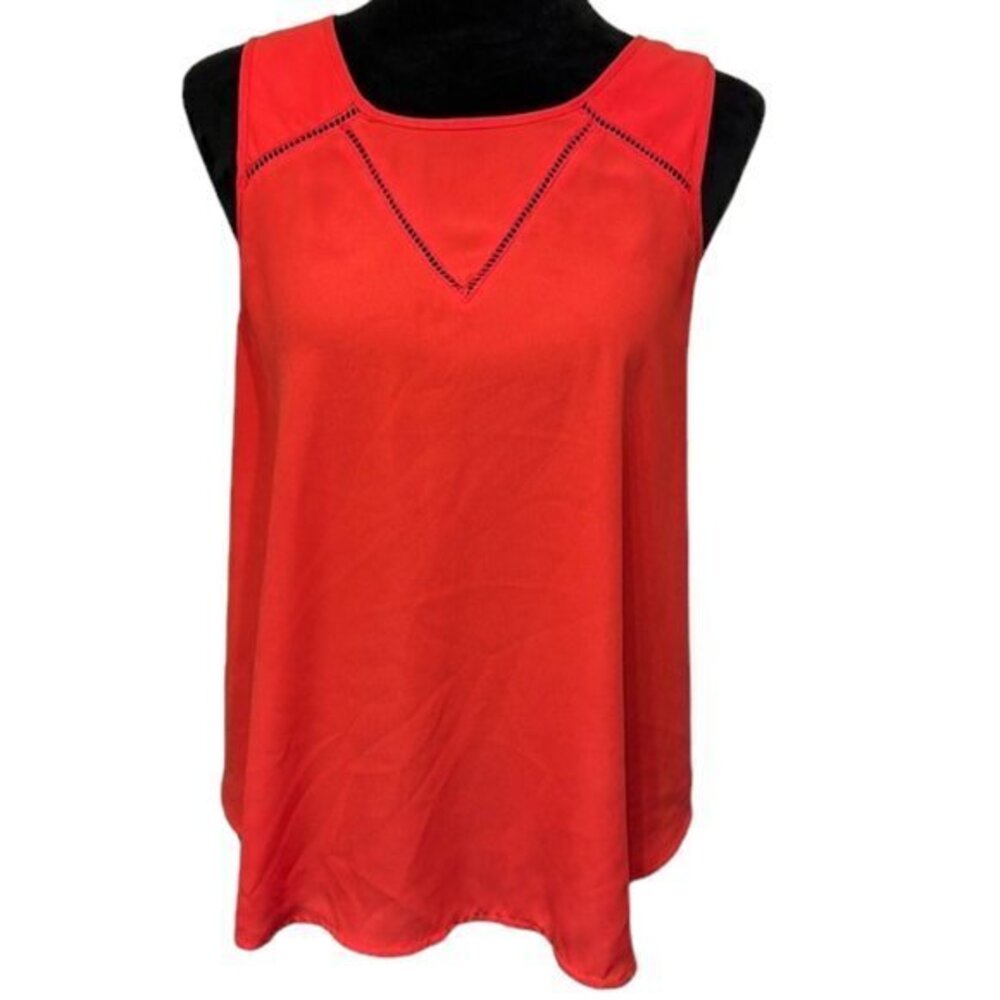 Women's GUESS Red/Orange Sleeveless Blouse Size Large EUC #2464